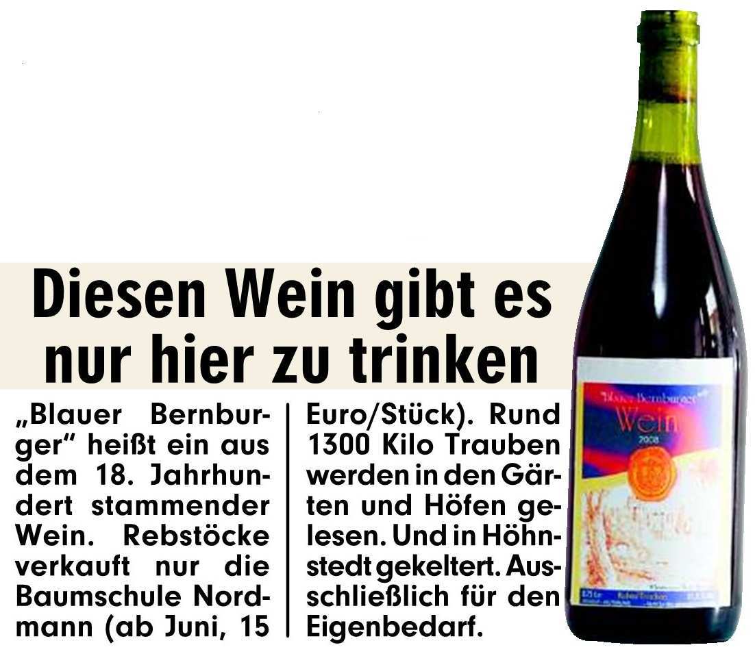 Wein 'Blauer Bernburger'
